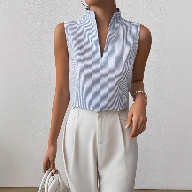 Haut sans manches élégant, minimaliste et ajusté pour femme