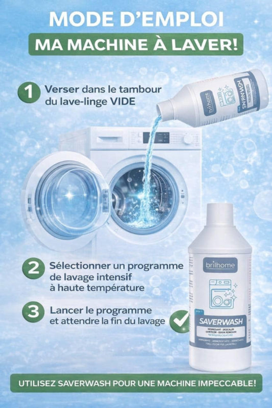 Saverwash - Nettoyant pour l'entretien des lave-linge