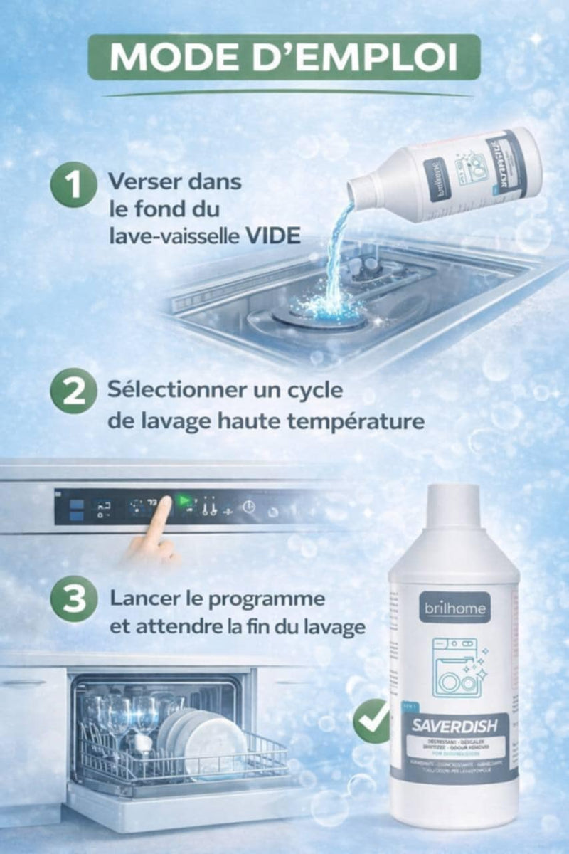Saverdish - Nettoyant pour l'entretien des lave-vaisselle