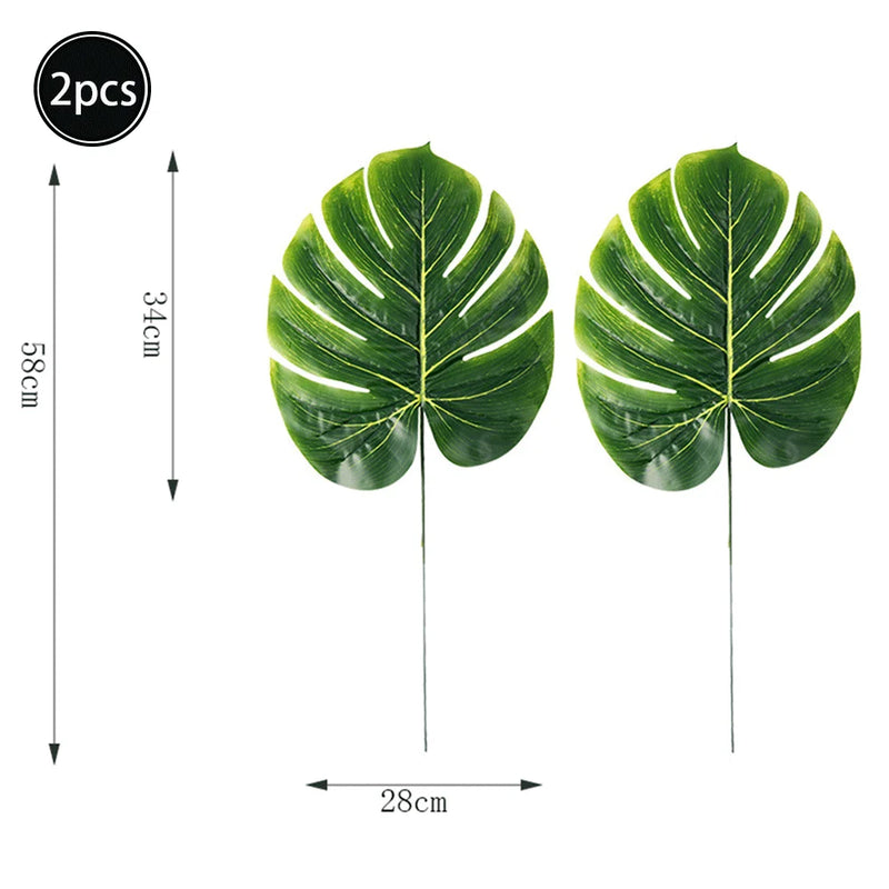 Feuilles artificielles de palmier tropical, feuilles de monstera,feuillage de jungle safarI