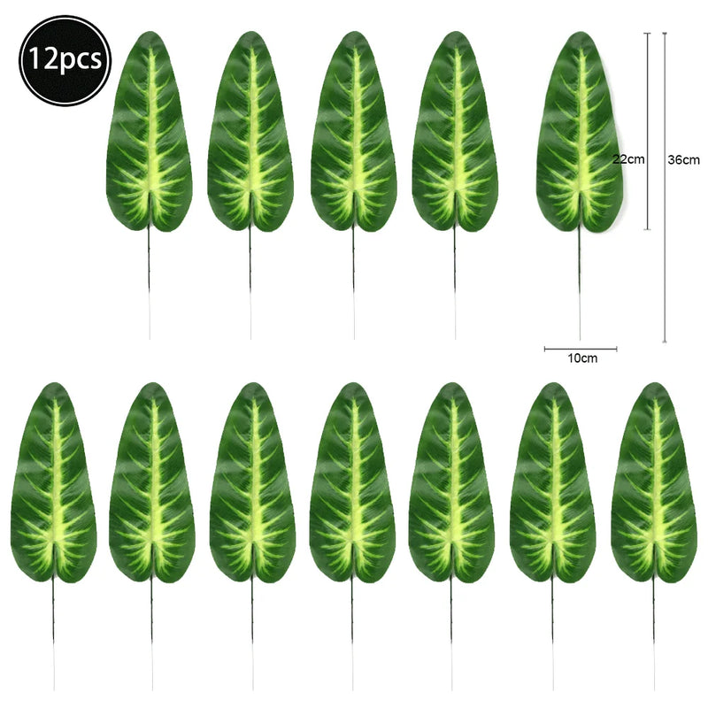 Feuilles artificielles de palmier tropical, feuilles de monstera,feuillage de jungle safarI