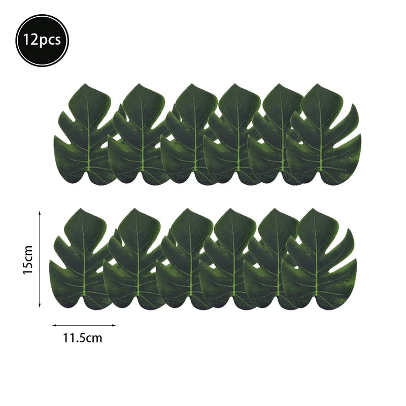 Feuilles artificielles de palmier tropical, feuilles de monstera,feuillage de jungle safarI