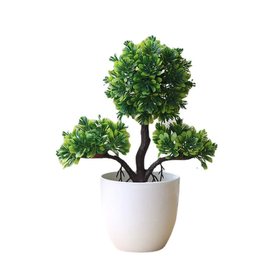 Plante artificielle bonsaï, petit arbre, ornement en pot pour table.