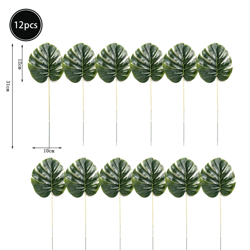 Feuilles artificielles de palmier tropical, feuilles de monstera,feuillage de jungle safarI