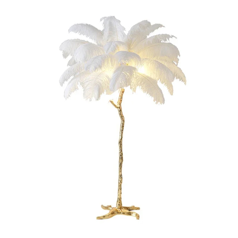 Lampadaire Led moderne en plumes d'autruche