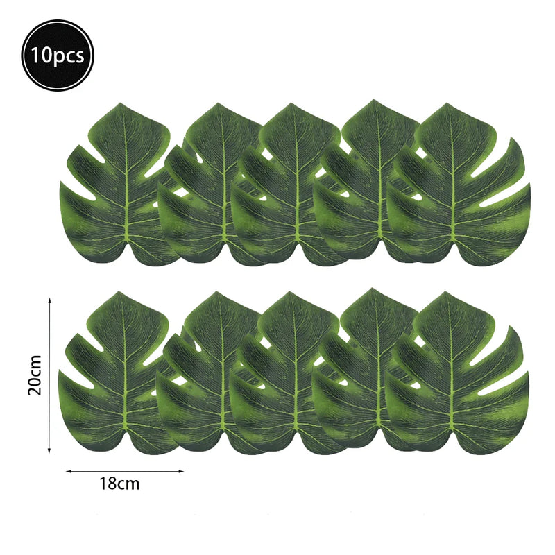 Feuilles artificielles de palmier tropical, feuilles de monstera,feuillage de jungle safarI