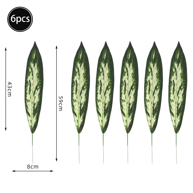 Feuilles artificielles de palmier tropical, feuilles de monstera,feuillage de jungle safarI