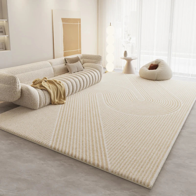 Tapis de salon style crème haut de gamme, antidérapants