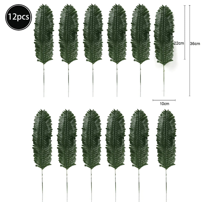 Feuilles artificielles de palmier tropical, feuilles de monstera,feuillage de jungle safarI