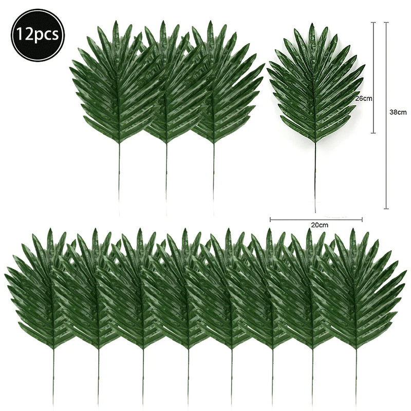 Feuilles artificielles de palmier tropical, feuilles de monstera,feuillage de jungle safarI