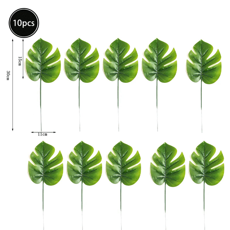Feuilles artificielles de palmier tropical, feuilles de monstera,feuillage de jungle safarI
